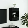 TV staliukas Sieninė TV spintelė su LED lemputėmis, juoda, 40x30x60,5cm