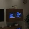 TV staliukas Sieninė TV spintelė su LED lemputėmis, ruda, 78,5x30x60,5cm