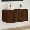 TV staliukas Sieninė TV spintelė su LED lemputėmis, ruda ąžuolo, 60x35x31cm