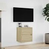 TV staliukas Sieninė TV spintelė su LED lemputėmis, ąžuolo, 41x31x45cm