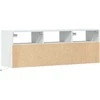 TV staliukas Sieninė TV spintelė su LED lemputėmis, balta, 130x31x45 cm