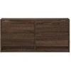 TV staliukas Sieninė TV spintelė su LED lemputėmis, ruda ąžuolo, 80x31x35cm