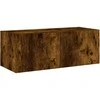 TV staliukas Sieninė TV spintelė su LED lemputėmis, dūminė, 80x35x31cm