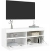 TV staliukas Sieninė TV spintelė su LED lemputėmis, balta, 100x30x40cm