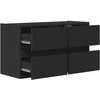 TV staliukas Sieninė TV spintelė su LED lemputėmis, juoda, 80x31x45cm