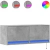 TV staliukas Sieninė TV spintelė su LED lemputėmis, betono, 100x31x35cm