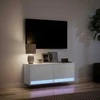 TV staliukas Sieninė TV spintelė su LED lemputėmis, balta, 100x31x35cm