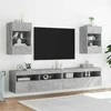 TV staliukas Sieninė TV spintelė su LED lemputėmis, betono, 40x30x60,5cm