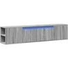TV staliukas Sieninė TV spintelė su LED lemputėmis, pilka, 180x31x39,5cm