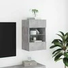 TV staliukas Sieninė TV spintelė su LED lemputėmis, betono, 40x30x60,5cm