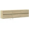 TV staliukas Sieninė TV spintelė su LED lemputėmis, ąžuolo, 180x31x45cm