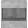 TV staliukas Sieninė TV spintelė su LED lemputėmis, betono, 58,5x30x60,5cm