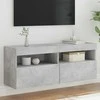 TV staliukas Sieninė TV spintelė su LED lemputėmis, betono, 100x30x40cm