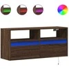 TV staliukas Sieninė TV spintelė su LED lemputėmis, ruda ąžuolo, 100x31x45cm