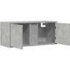 TV staliukas Sieninė TV spintelė su LED lemputėmis, betono, 80x31x35cm