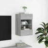 TV staliukas Sieninė TV spintelė su LED lemputėmis, pilka, 40x30x60,5cm