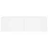 TV staliukas Sieninė TV spintelė su LED lemputėmis, balta, 100x35x31cm