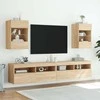 TV staliukas Sieninė TV spintelė su LED lemputėmis, ąžuolo, 40x30x60,5cm