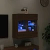 TV staliukas Sieninė TV spintelė su LED lemputėmis, ruda, 58,5x30x60,5cm