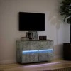 TV staliukas Sieninė TV spintelė su LED lemputėmis, betono, 80x31x45cm