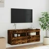 TV staliukas Sieninė TV spintelė su LED lemputėmis, dūminė, 100x30x40cm