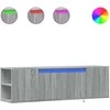 TV staliukas Sieninė TV spintelė su LED lemputėmis, pilka, 135x31x39,5cm