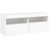 TV staliukas Sieninė TV spintelė su LED lemputėmis, balta, 100x30x40cm
