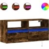 TV staliukas Sieninė TV spintelė su LED lemputėmis, dūminė, 100x31x45cm