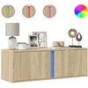 TV staliukas Sieninė TV spintelė su LED lemputėmis, ąžuolo, 100x31x35cm