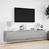 TV staliukas Sieninė TV spintelė su LED lemputėmis, pilka, 180x31x38cm