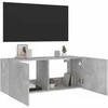 TV staliukas Sieninė TV spintelė su LED lemputėmis, betono, 100x35x41cm