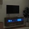 TV staliukas Sieninė TV spintelė su LED lemputėmis, dūminė, 100x30x40cm