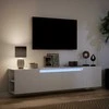 TV staliukas Sieninė TV spintelė su LED lemputėmis, balta, 180x31x39,5cm