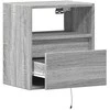 TV staliukas Sieninė TV spintelė su LED lemputėmis, pilka, 41x31x45cm