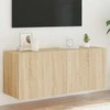 TV staliukas Sieninė TV spintelė su LED lemputėmis, ąžuolo, 100x35x41cm