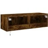 TV staliukas Sieninė TV spintelė su LED lemputėmis, dūminė, 100x35x31cm