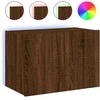 TV staliukas Sieninė TV spintelė su LED lemputėmis, ruda ąžuolo, 60x35x41cm