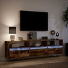 TV staliukas Sieninė TV spintelė su LED lemputėmis, dūminė, 180x31x45cm