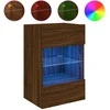 TV staliukas Sieninė TV spintelė su LED lemputėmis, ruda, 40x30x60,5cm