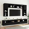 TV staliukas Sieninė TV spintelė su LED lemputėmis, juoda, 60x30x40cm