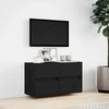 TV staliukas Sieninė TV spintelė su LED lemputėmis, juoda, 80x31x45cm