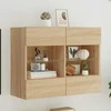 TV staliukas Sieninė TV spintelė su LED lemputėmis, ąžuolo, 78,5x30x60,5cm