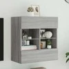 TV staliukas Sieninė TV spintelė su LED lemputėmis, pilka, 58,5x30x60,5cm