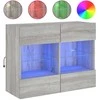 TV staliukas Sieninė TV spintelė su LED lemputėmis, pilka, 78,5x30x60,5cm