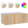 TV staliukas Sieninė TV spintelė su LED lemputėmis, ąžuolo, 80x35x31cm