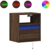 TV staliukas Sieninė TV spintelė su LED lemputėmis, ruda ąžuolo, 41x31x45cm