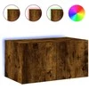 TV staliukas Sieninė TV spintelė su LED lemputėmis, dūminė, 60x35x31cm