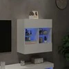 TV staliukas Sieninė TV spintelė su LED lemputėmis, balta, 58,5x30x60,5cm