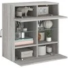 TV staliukas Sieninė TV spintelė su LED lemputėmis, pilka, 58,5x30x60,5cm