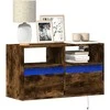 TV staliukas Sieninė TV spintelė su LED lemputėmis, dūminė, 80x31x45cm